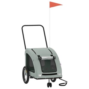 vidaXL Fahrradanhänger Hunde Grau Oxford-Gewebe und Eisen 93979