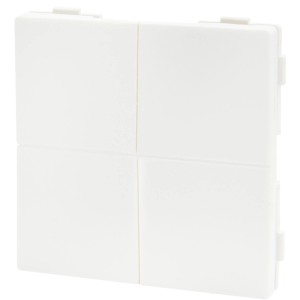 Weißer Shelly Vierfachschalter BLU Wall Switch 4 für Hausautomation.