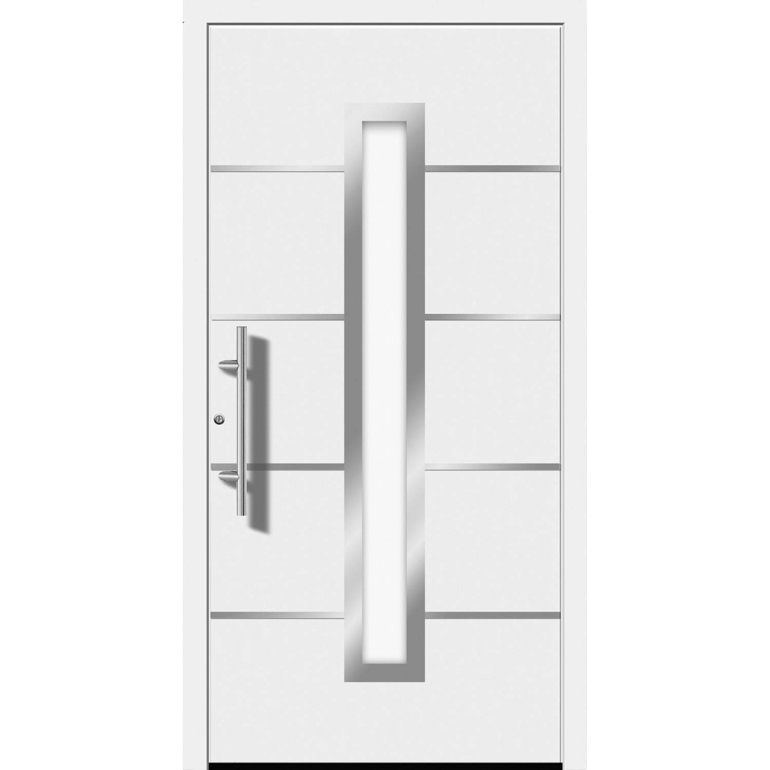 Aluminium-Haustür Moderno M410/B 110 x 210 cm Weiß Anschlag Links günstig online kaufen