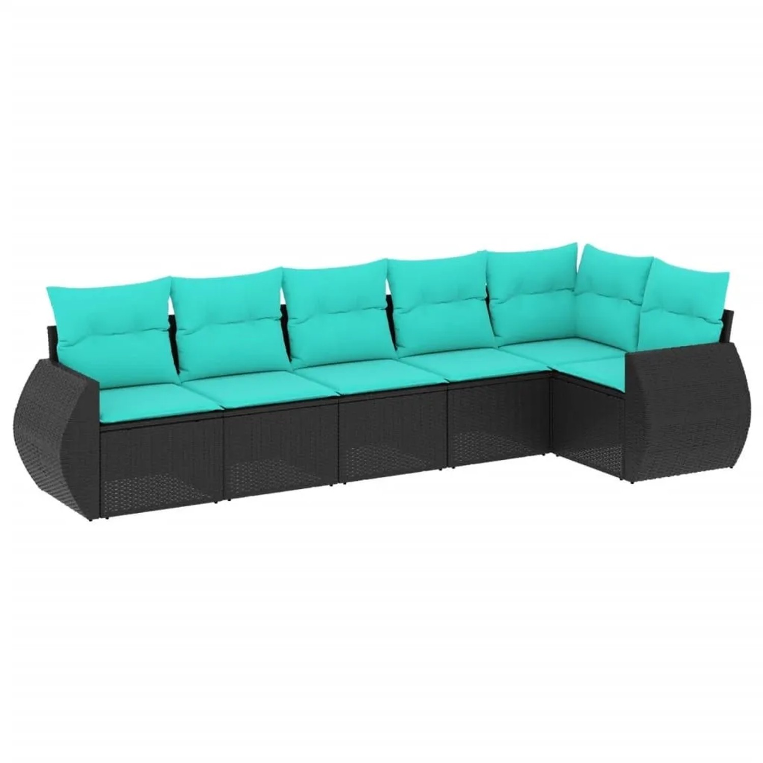 vidaXL 6-Tlg Gartensofa-Set mit Kissen Schwarz Polyrattan 3221386 günstig online kaufen