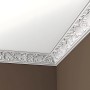 Weiße PROFHOME Eckleisten im Rokoko/Barock Stil, 12 Zierleisten (24m) für Decke und Wand.