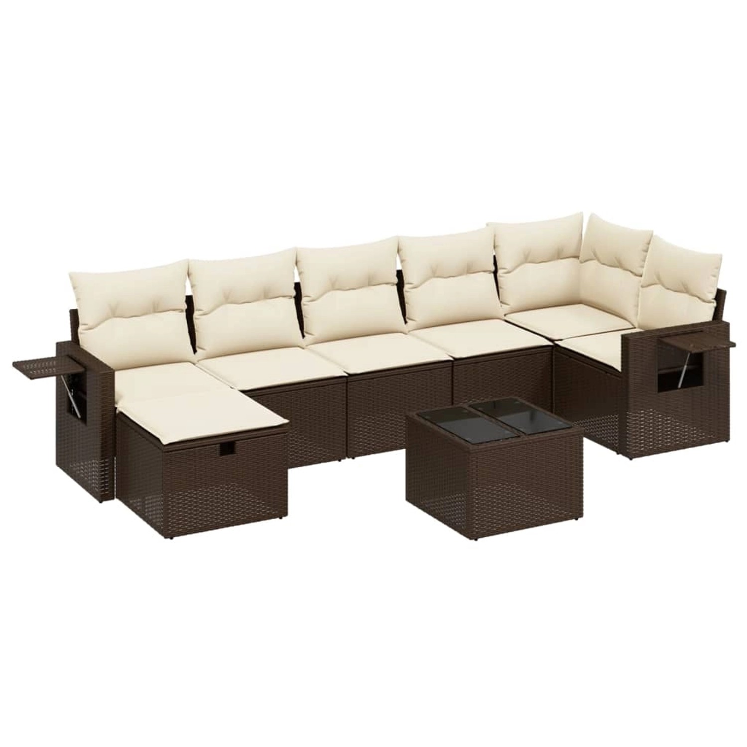 vidaXL 8-Tlg Garten-Sofagarnitur mit Kissen Braun Poly Rattan 3263829 günstig online kaufen