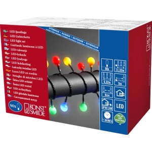 Konstsmide LED Globelichterkette mit 80 bunten Kugeln für Innen und Außen.