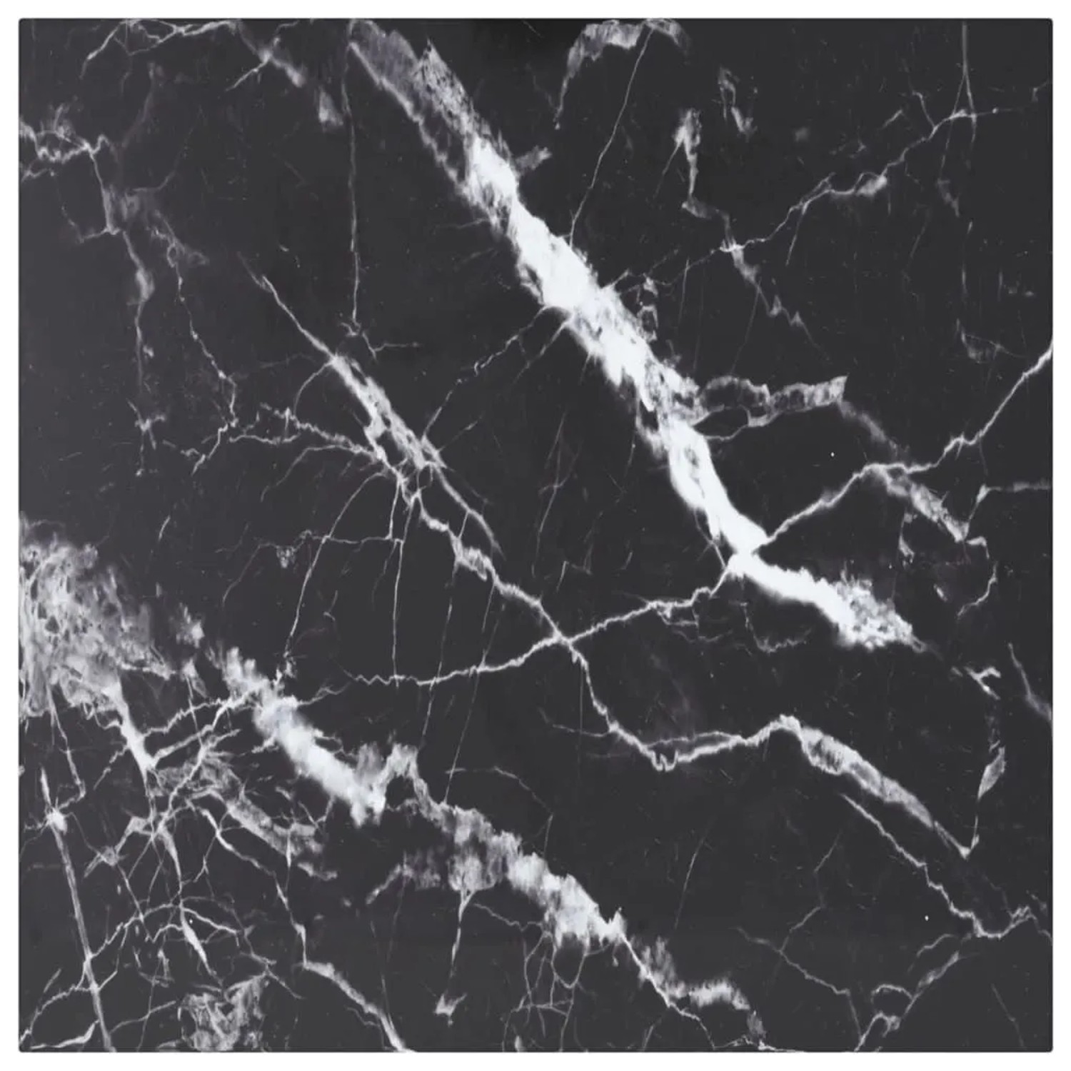 vidaXL Tischplatte Schwarz 60x60 cm 6 mm Hartglas in Marmoroptik 322271