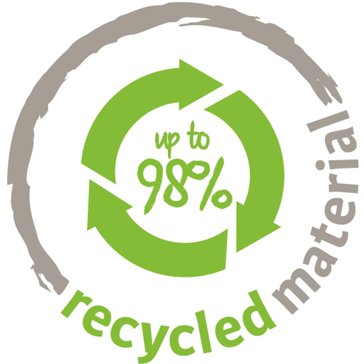 Symbol: Scheurich Pflanzgefäß aus bis zu 98% recyceltem Material.