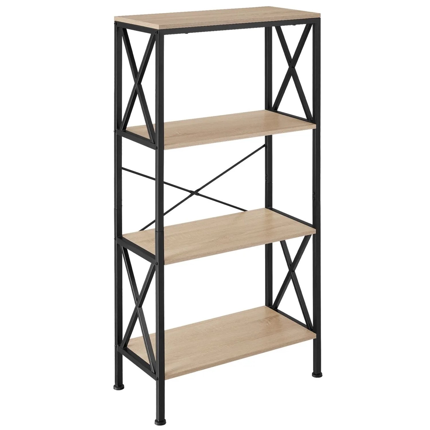 Tectake Regal Barry Industrial Style Holz und Stahl  61 50 x 31 50 x 133 50 cm Industrial Holz Hell  Eiche Sonoma