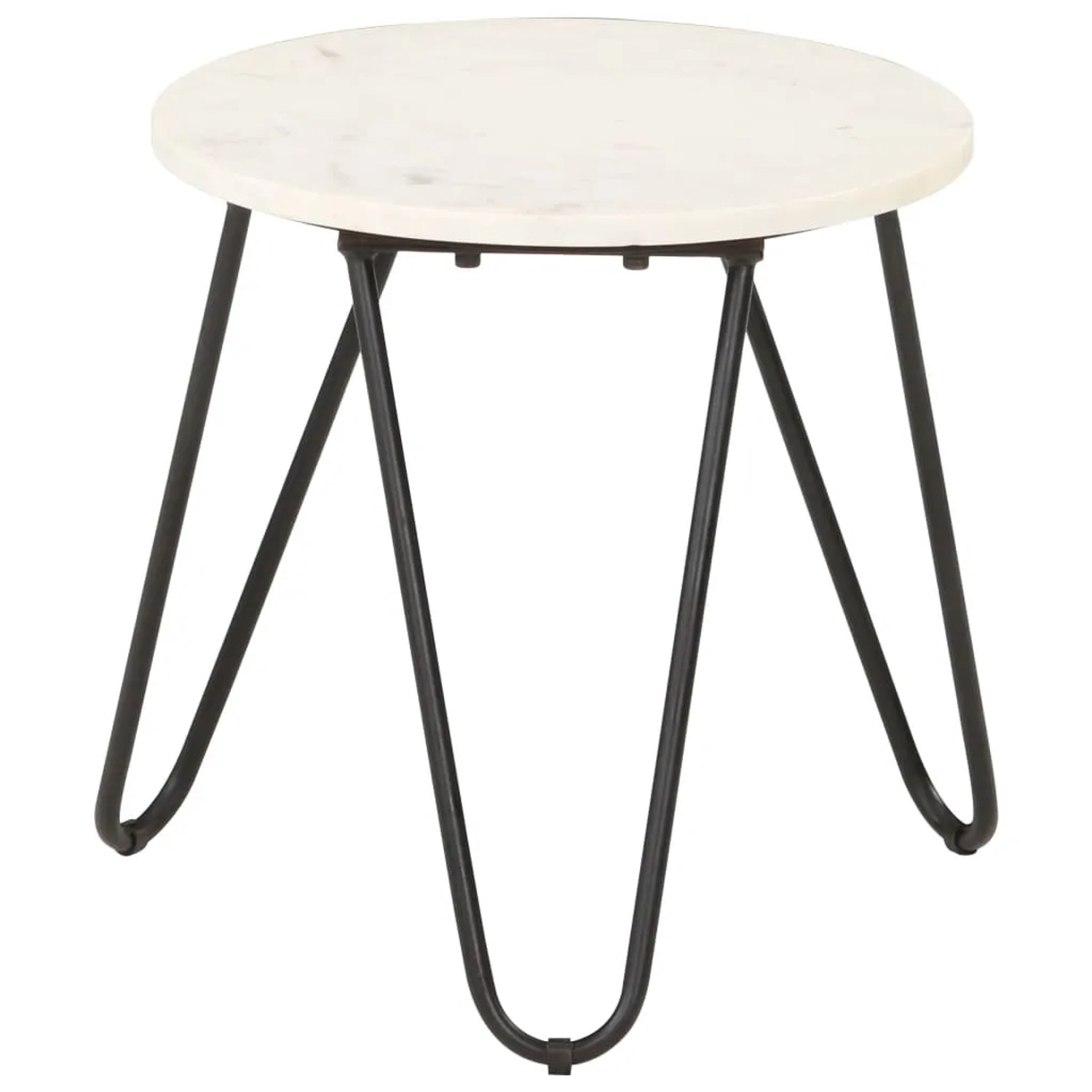 vidaXL Couchtisch Weiß 40×40×40 cm Echtstein in Marmoroptik 286443