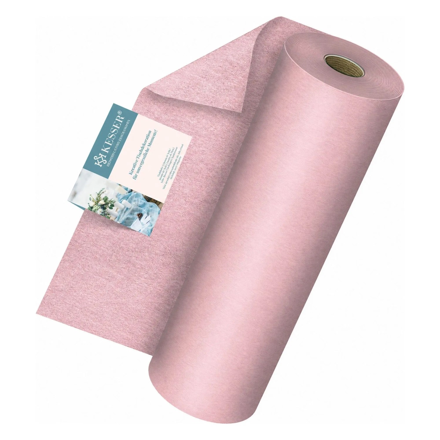 KESSER Vlies Tischläufer Wasserabweisend Abwaschbar 30 cm x 25 m Rosé Gold