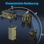 Sekey XXL Bollerwagen, faltbar, grün, 200L, zeigt Aufbau in 3 Schritten.