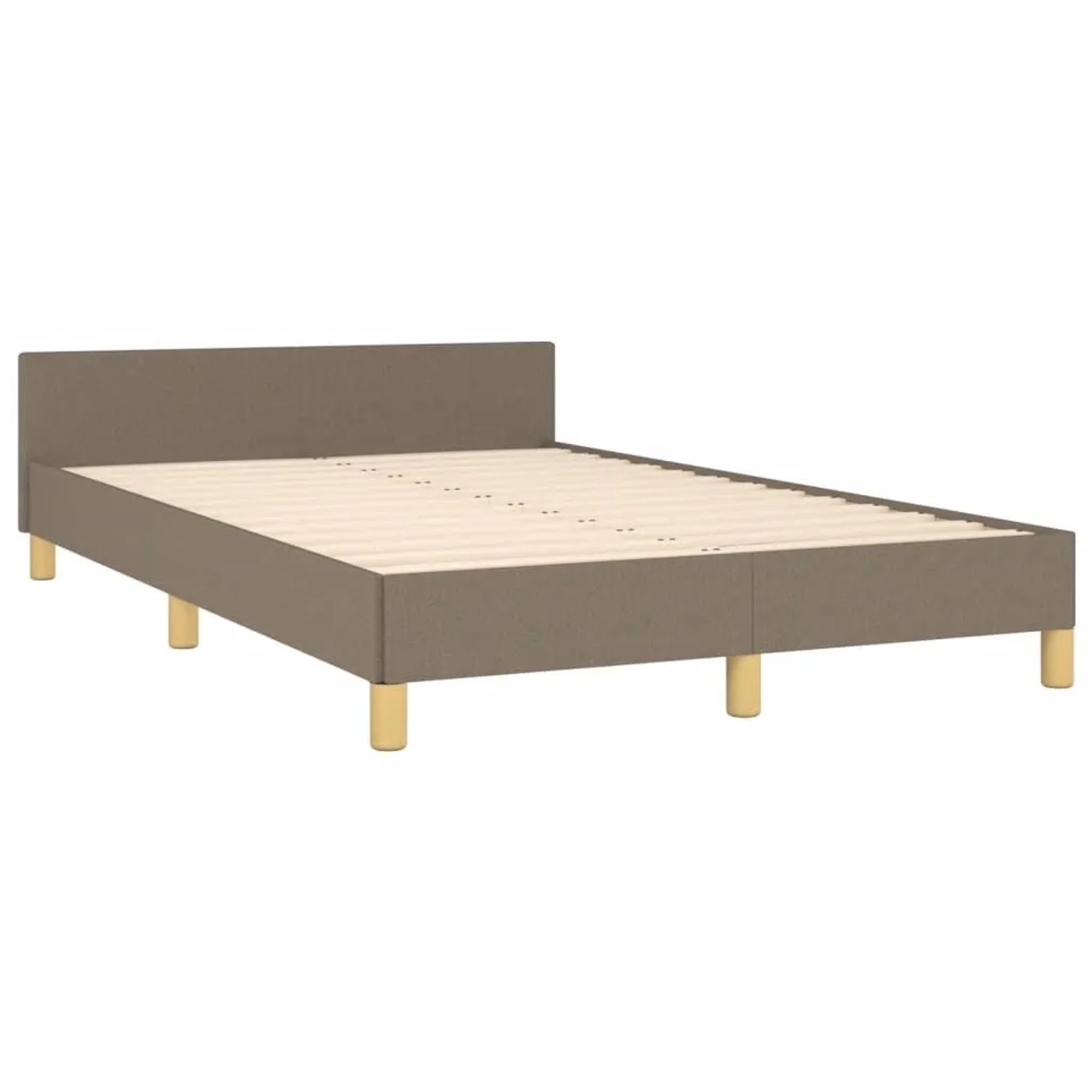 vidaXL Bettgestell Ohne Matratze Taupe 120x190 cm Stoff 379538