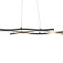 Moderne LED-Pendelleuchte Blaze in Schwarz und Messing matt, 1-flammig, für Esszimmer.