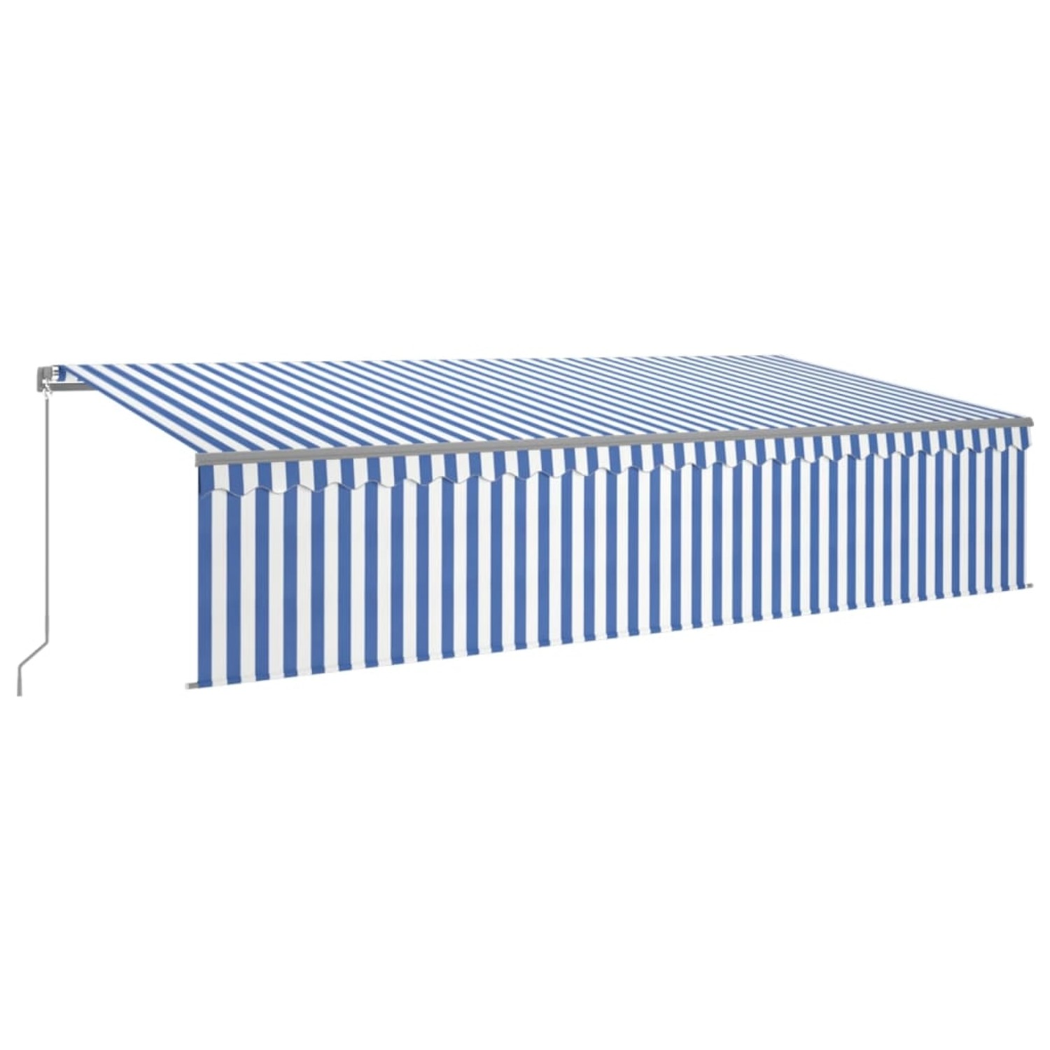 furnicato Markise Manuell Einziehbar mit Rollo 6x3 m Blau & Weiß günstig online kaufen