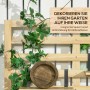 Outsunny Aufbewahrungsbox mit Rankhilfe und Kletterpflanzen im Detail.