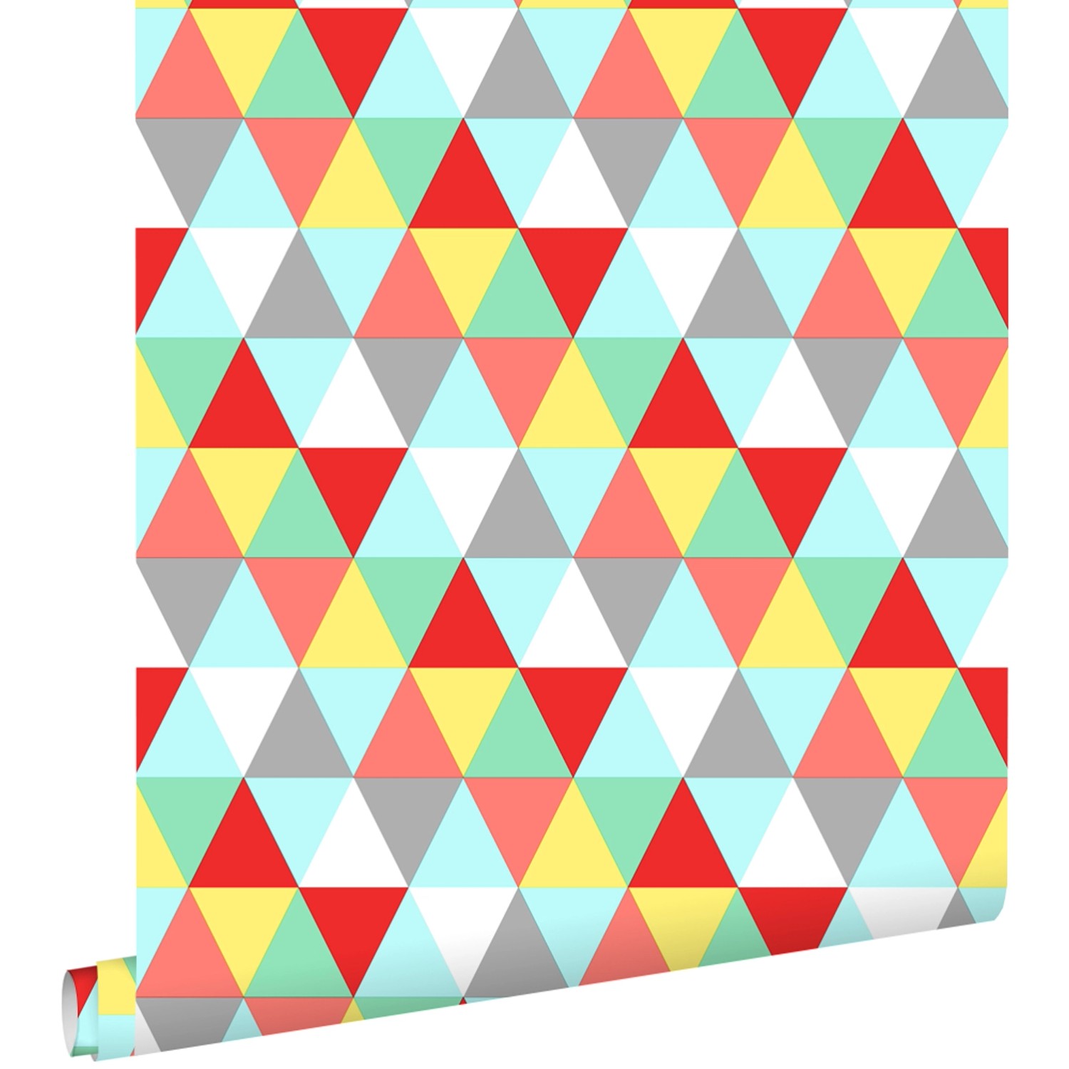 ESTAhome Tapete Dreiecke Rot Gelb und Blau 53 cm x 10.05 m günstig online kaufen