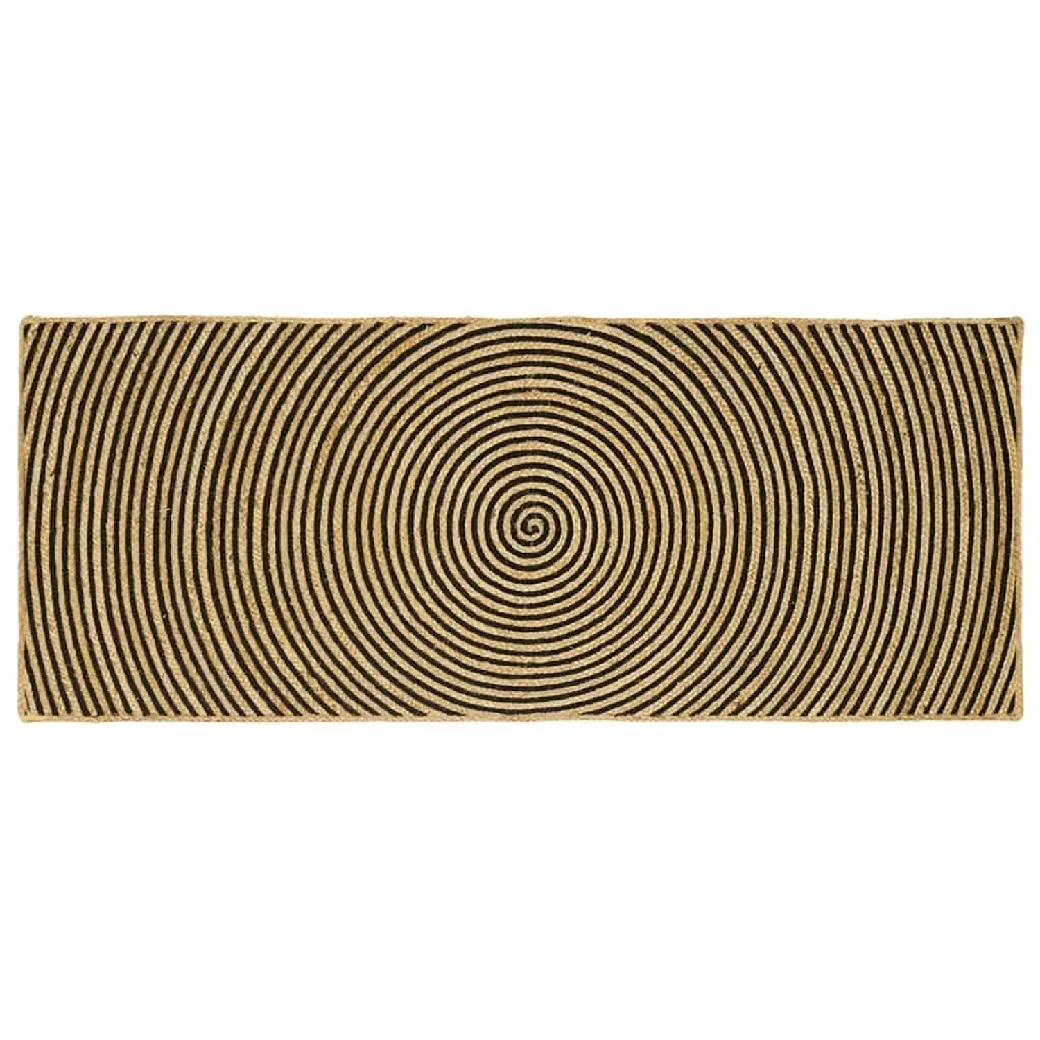 vidaXL Teppich Natur und Schwarz 80 x 200 cm Jute 42010736