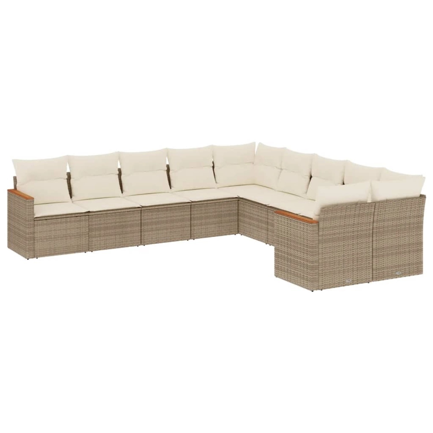 vidaXL 10-Tlg Garten-Sofagarnitur mit Kissen Beige Poly Rattan 3226352 günstig online kaufen