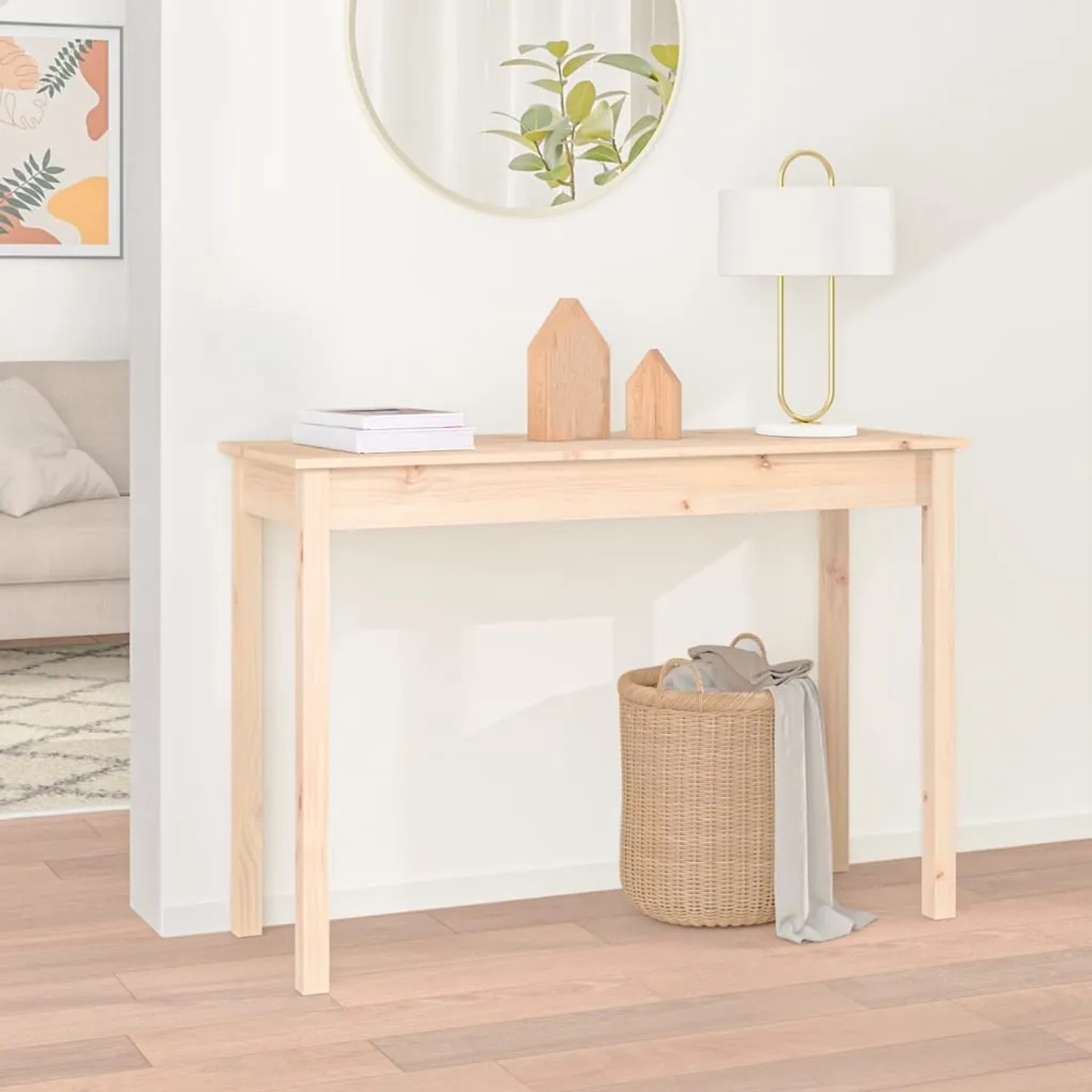 vidaXL Konsolentisch aus Kiefernholz, 110x40x75 cm. Schlichtes Design für Flur oder Wohnzimmer.