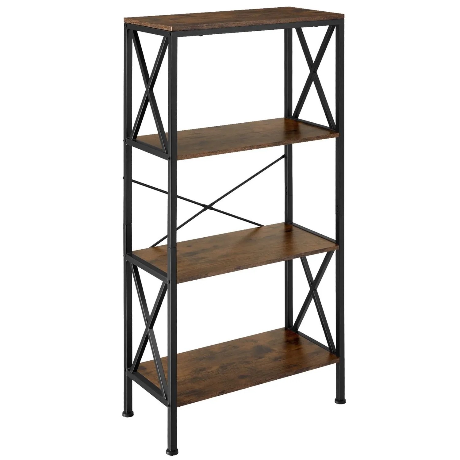 Tectake Regal Barry Industrial Style Holz und Stahl  61 50 x 31 50 x 133 50 cm Industrial Holz Dunkel  Rustikal
