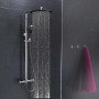 Eisl Überkopfbrause-Set Grande Vita mit Thermostatablage, Chrom-Schwarz. Duschsäule mit Kopf- und Handbrause.