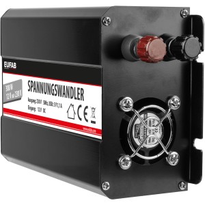 Eufab Spannungswandler 300W, 12V auf 230V für Pkw und Caravan. Autoelektrik-Zubehör.