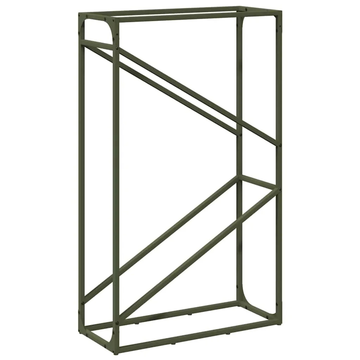 vidaXL Brennholzregal Olivgrün 60x25x100 cm Kaltgewalzter Stahl 864330