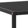 Schwarzer vidaXL Couchtisch mit Glasplatte, 100x50x35 cm, Detailansicht.