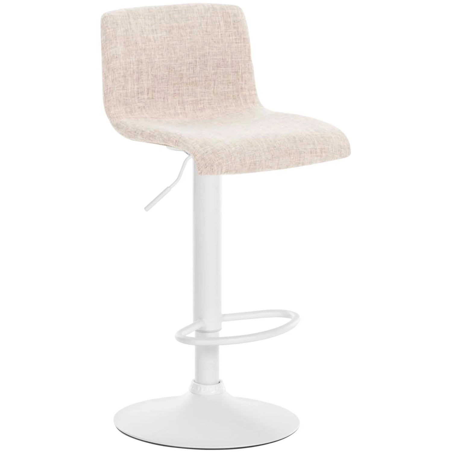 CLP Barhocker Hover Stoff Metall Matt Weiss/Creme