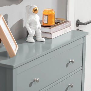 Grauer SoBuy Schuhkipper FSR89-HG mit 2 Klappen und Schublade. Schuhkommode für den Flur.