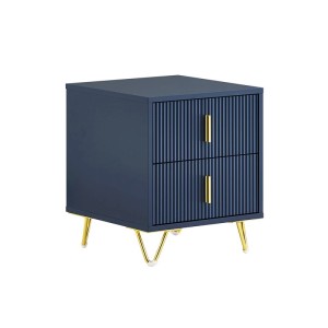 SoBuy Nachttisch mit 2 Schubladen Beistelltisch Nachtschrank Blau 40x47x40cm FBT115-B