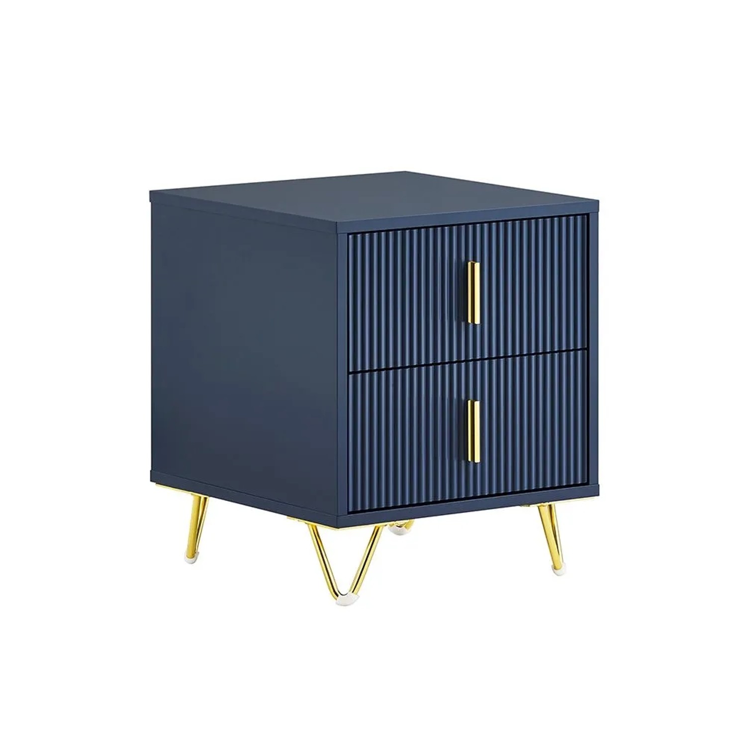 SoBuy Nachttisch mit 2 Schubladen Beistelltisch Nachtschrank Blau 40x47x40cm FBT115-B