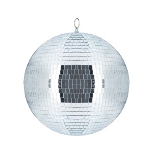 Relaxdays Discokugel Kunststoff Glas Metall Silber mit Öse 30 cm 1,2 kg