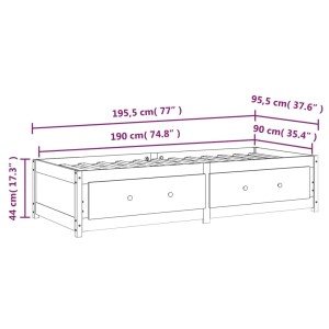 vidaXL Tagesbett 90x190 cm Massivholz Kiefer 821594