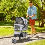 Heller PawHut Hundewagen/Buggy mit Hund im Park. Ideal für kleine Hunde und Katzen.