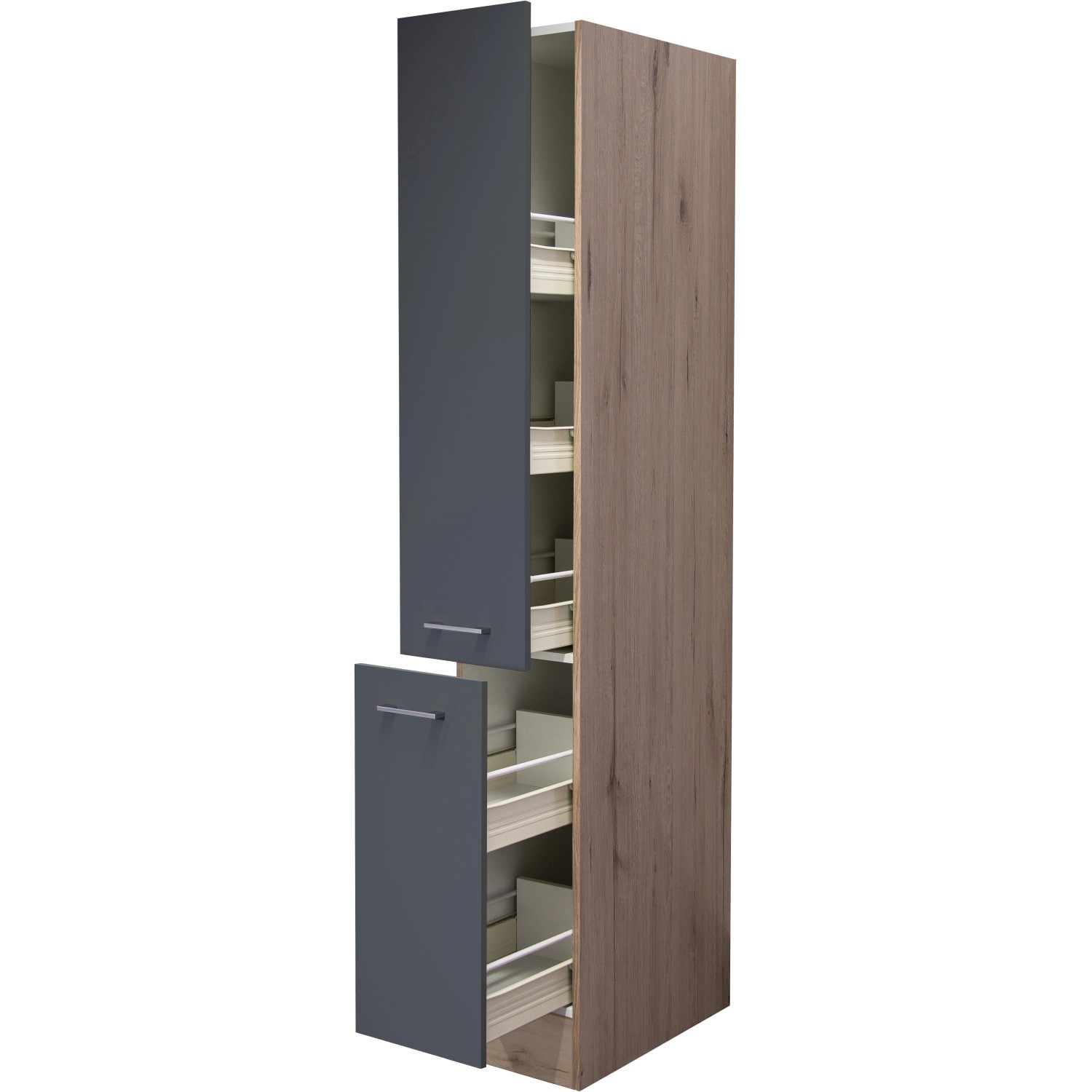 Flex-Well Exclusiv Apotheker-Hochschrank Morena 30 cm Basaltgrau matt - San Remo