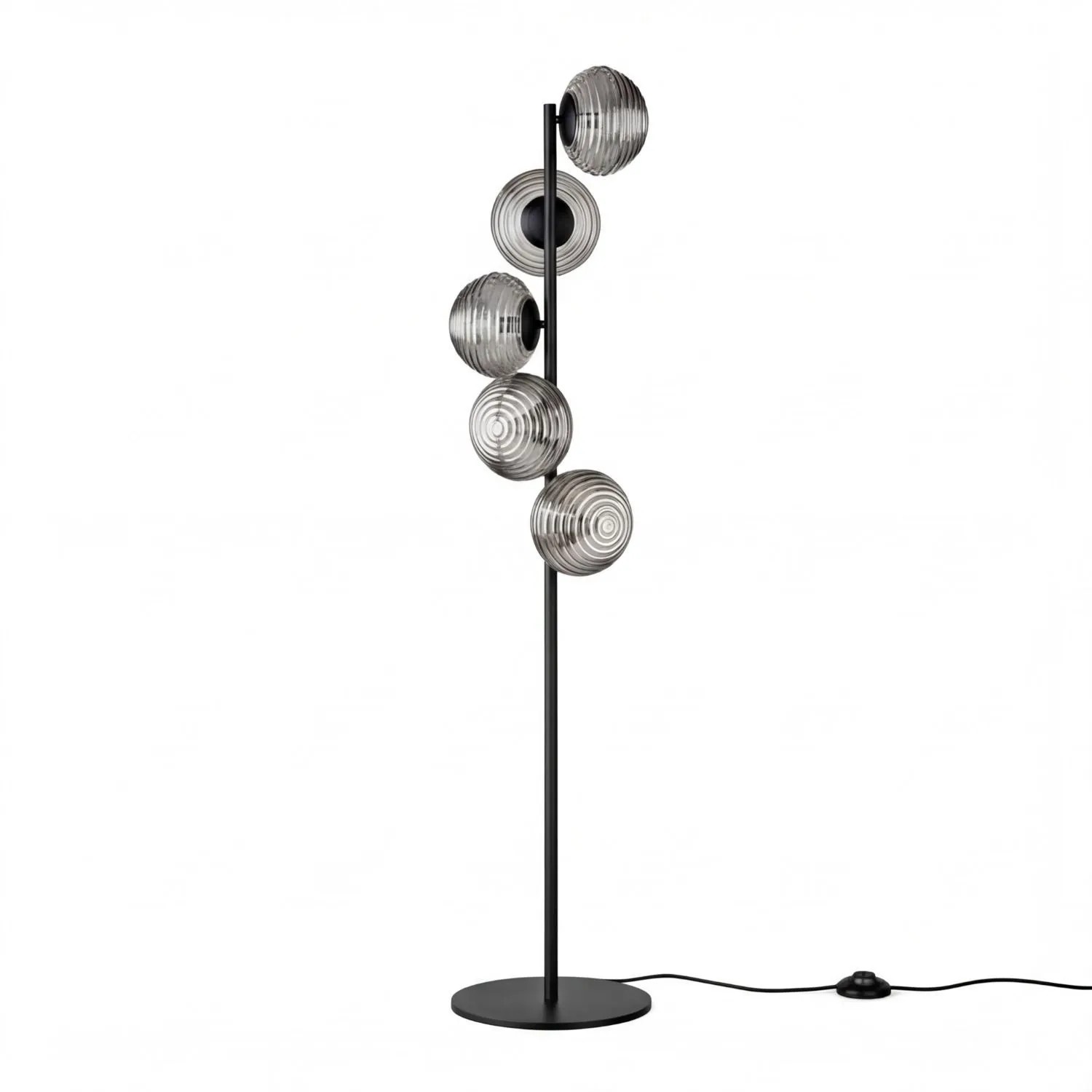 Licht-Erlebnisse Stehleuchte 160 CM Schwarz Rauchgrau E27 Modern