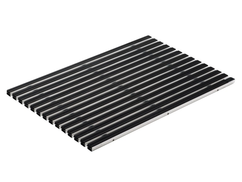 Fußmatte Allegro 40 x 70 cm schwarz Gummimatte mit Anlaufkante für  Außenbereich