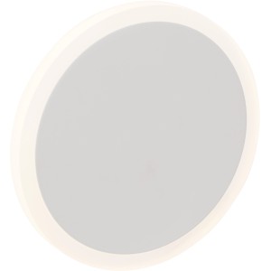 Dimmbare, runde AEG LED-Wandleuchte Mala in Weiß, geeignet für Wohn- und Schlafbereich.