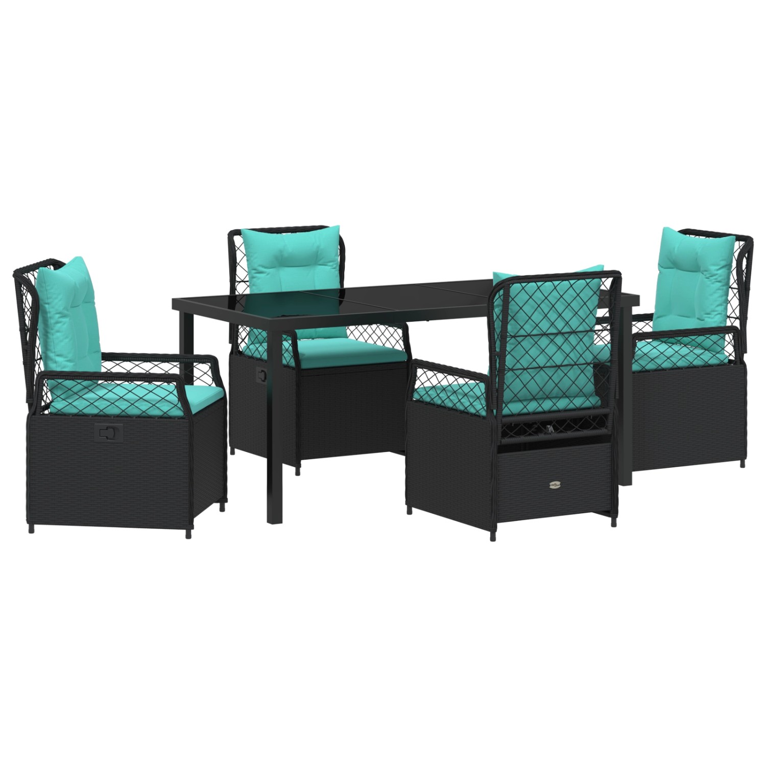 vidaXL Garten Essgruppe 5-Tlg Schwarz Poly Rattan 3381061 günstig online kaufen