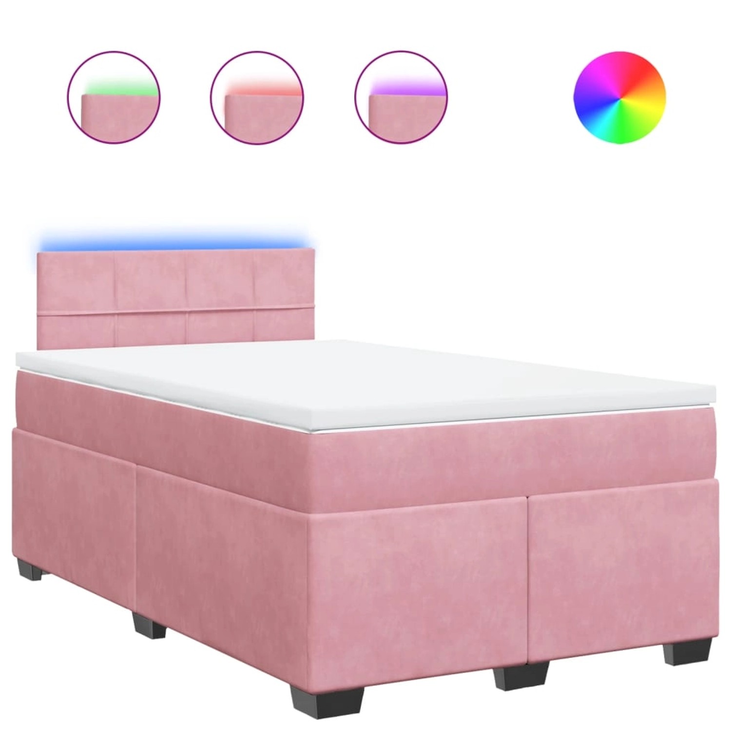 vidaXL Boxspringbett mit Matratze Rosa 120x200 cm Samt 3288587 günstig online kaufen
