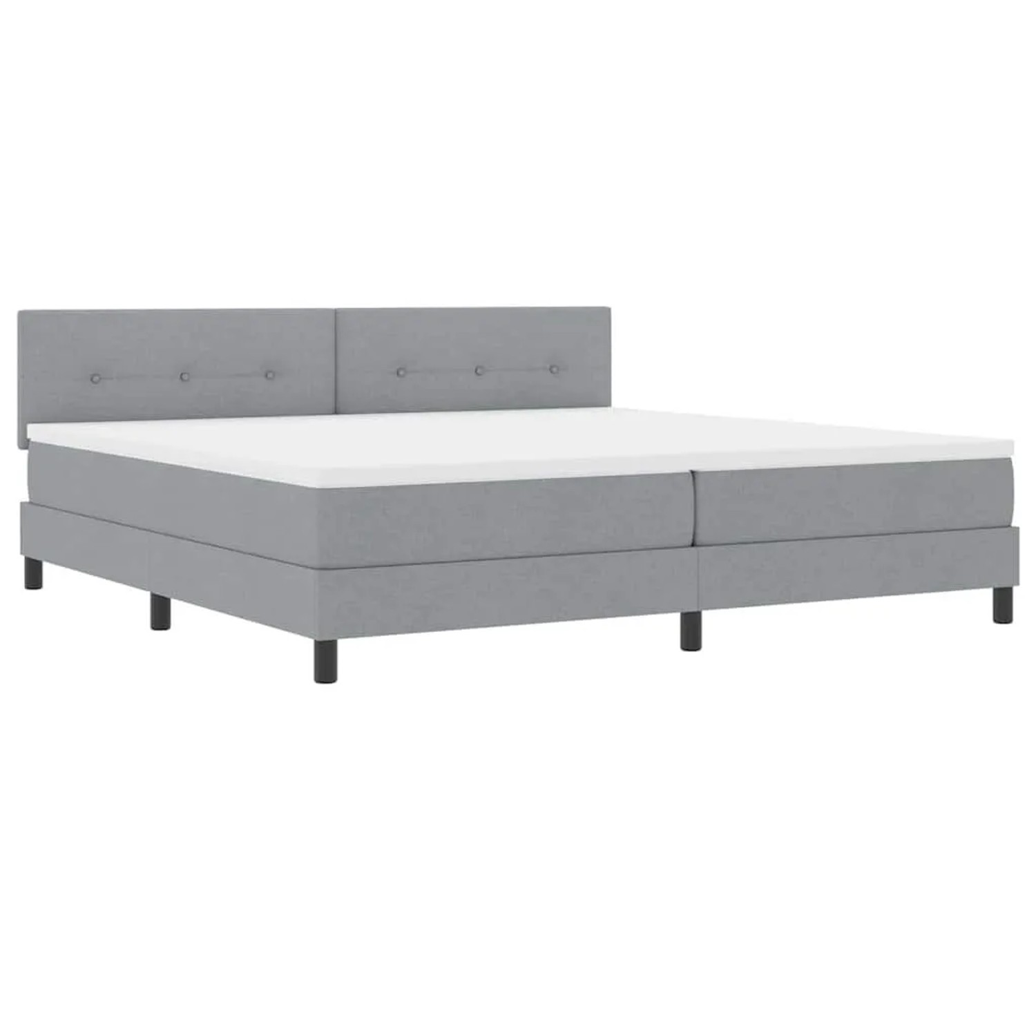 vidaXL Boxspringbett mit Matratze Hellgrau 200 x 200 cm Stoff 3338713 günstig online kaufen