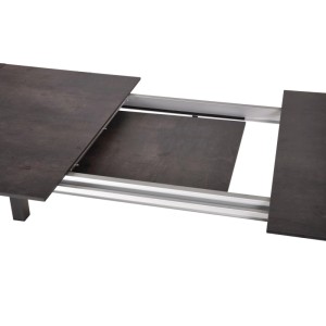 DELUKE Garten-Sitzgruppe HAUKE 7-tlg. Kunststoff Grau Gartenmöbel-Set Garten-Essgruppe Stapelstühle B Esstisch Ausziehbar