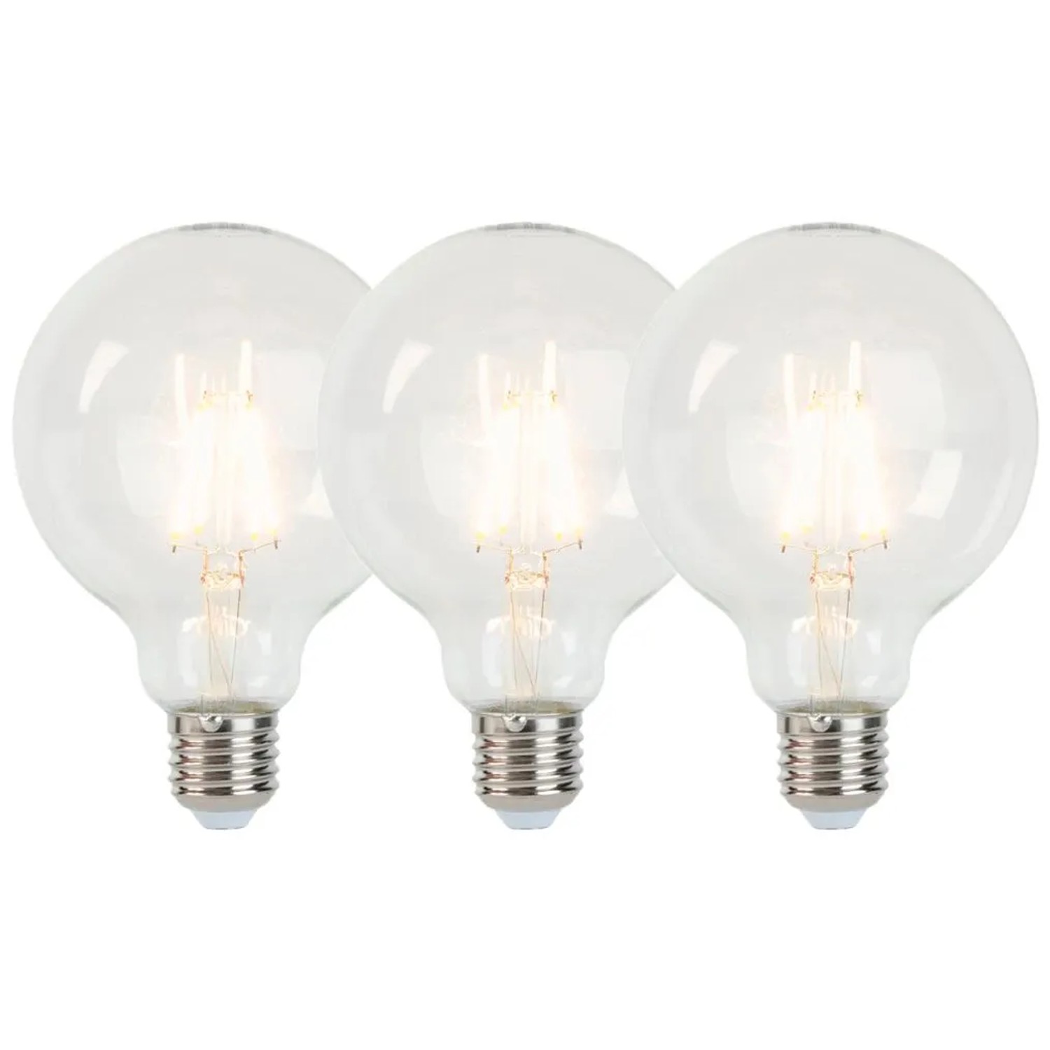 LUEDD 3er Set D27 Dimmbare LED Glühlampen G95 5W 470,m 2700K