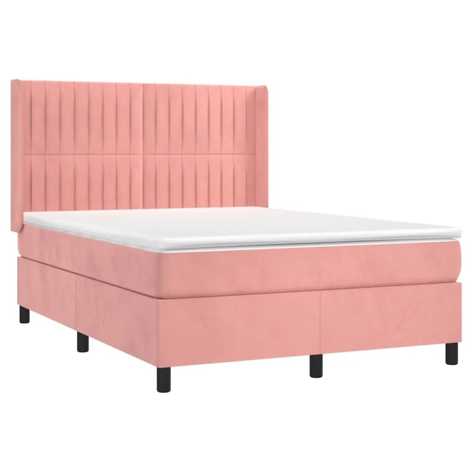 vidaXL Boxspringbett mit Matratze Rosa 140x190 cm Samt 3132800 günstig online kaufen