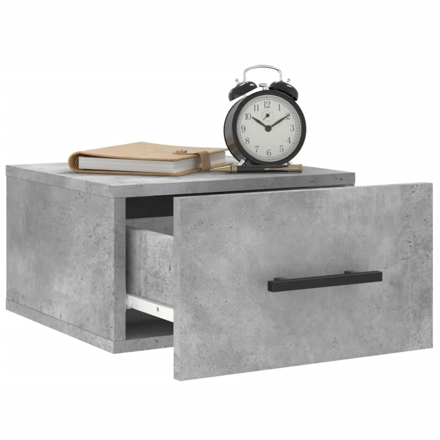 Wand-Nachttisch Betongrau – Mit Schubladen, 45x30x35 Cm, Platzsparend & Stabil