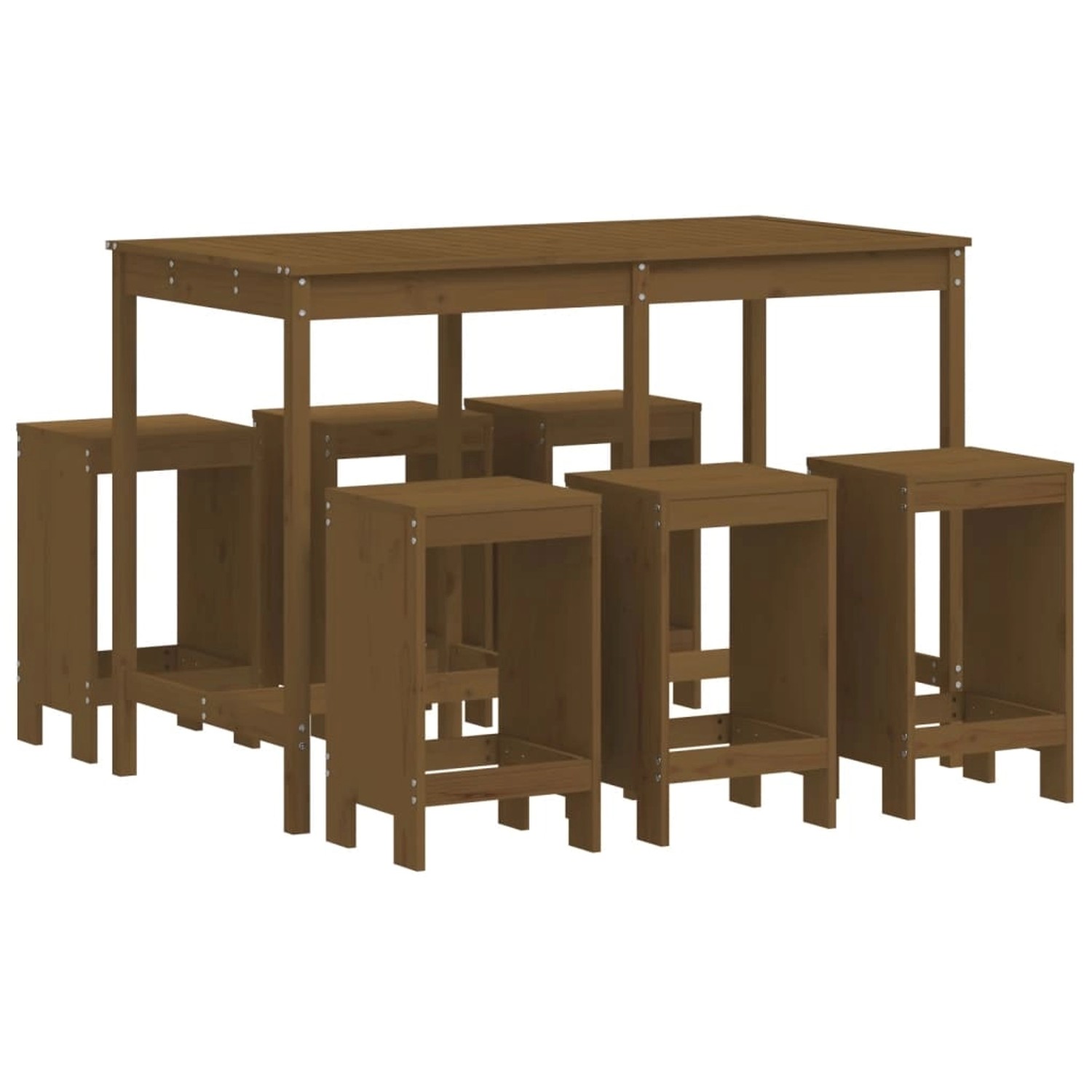 Thumbnail - vidaXL 7-tlg Gartenbar-Set Honigbraun Massivholz Kiefer Modell 3