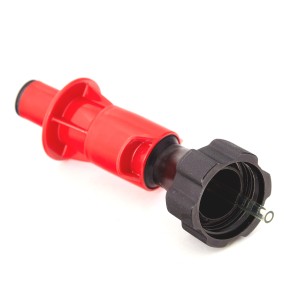 Roter Ausgießer mit Tropfschutz für Metall-Kraftstoffkanister, passend für 2L Kanister.