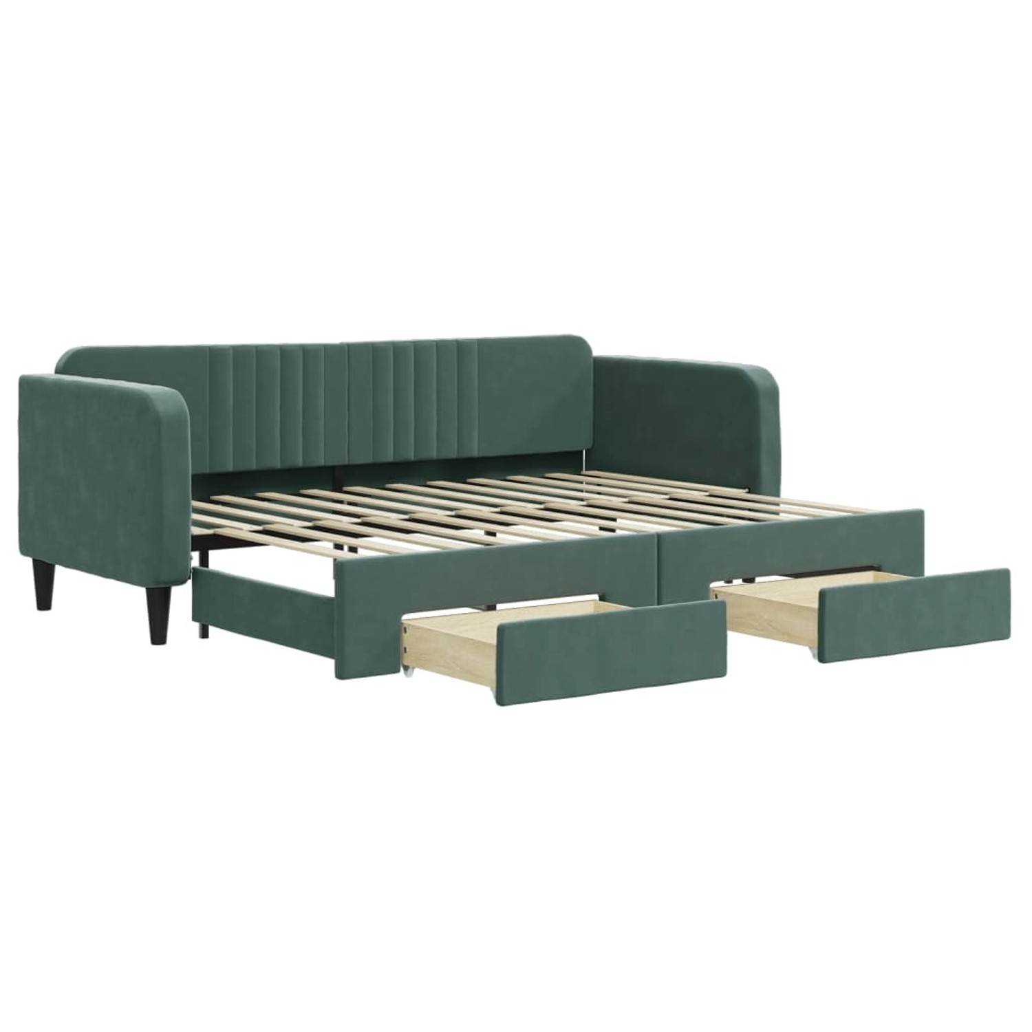 vidaXL Tagesbett Ausziehbar mit Schubladen Dunkelgrün 80x200 cm Samt1898665 günstig online kaufen