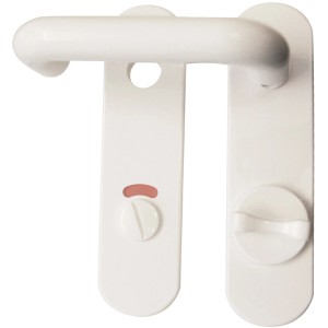 Alpertec Bad- und WC-Garnitur aus Nylon, weiß, mit Kurzschild und Riegel.