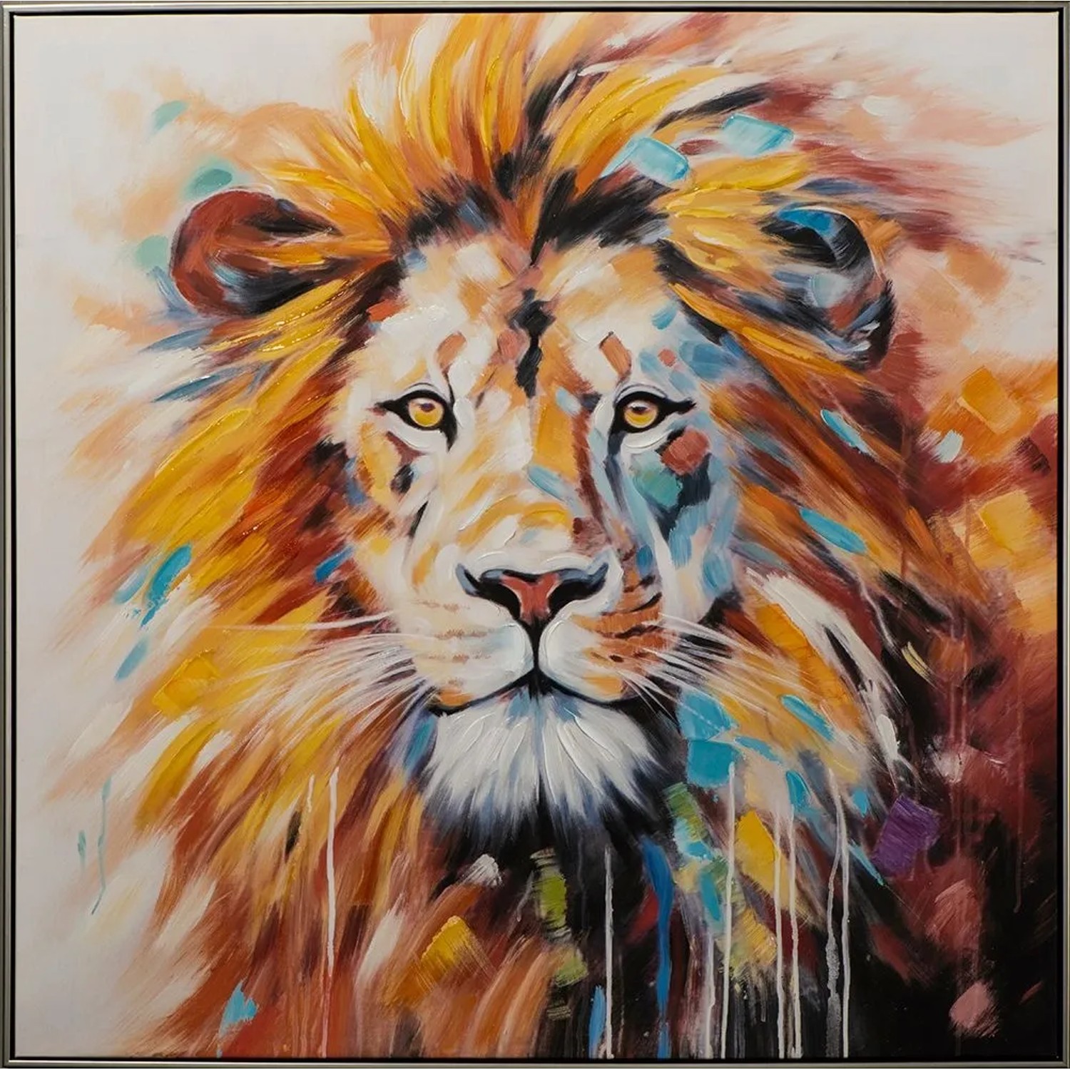 Art Universe Leinwandbild Blue Lion King 102 x 102 cm
