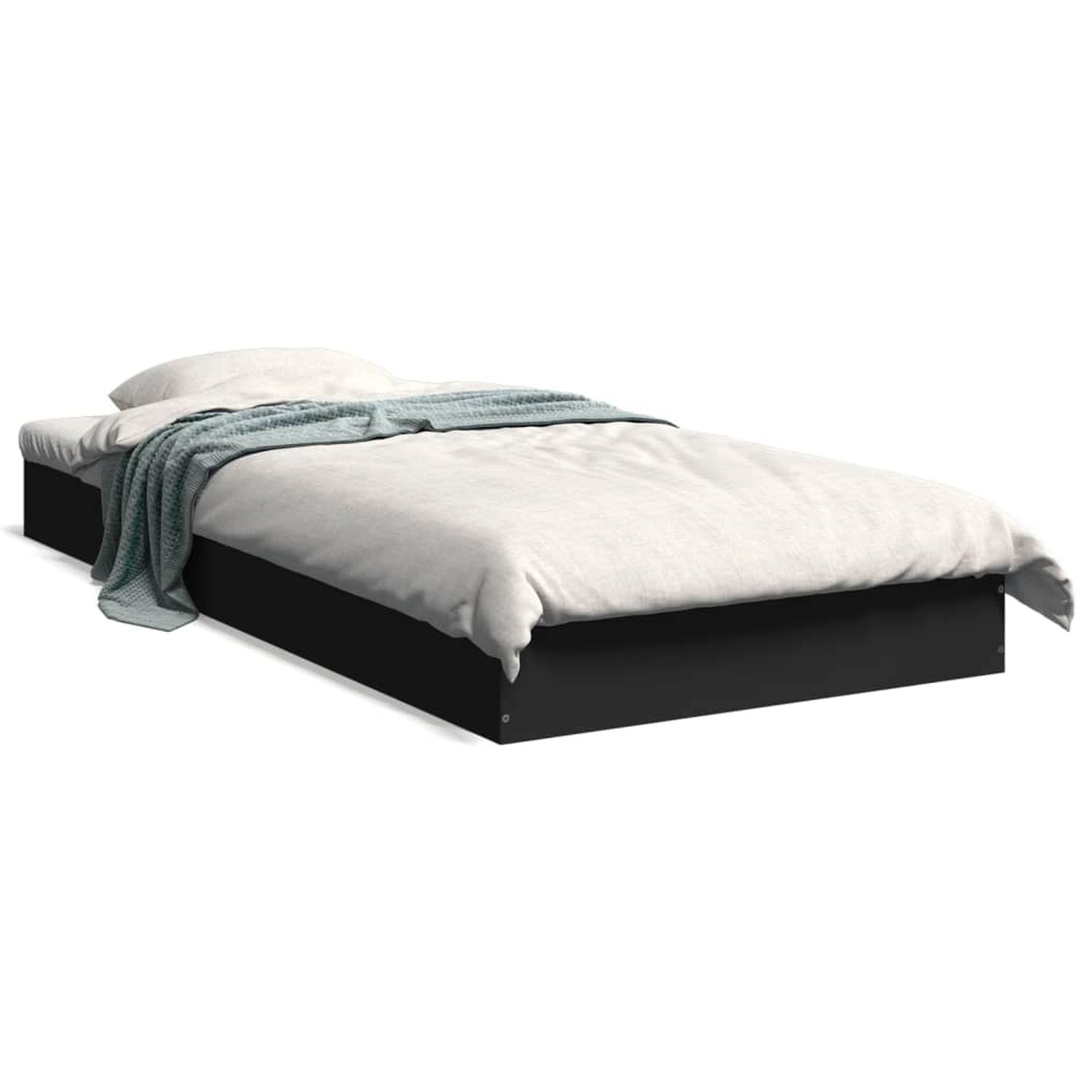 vidaXL Bettgestell Schwarz 75x190 cm Holzwerkstoff 842078 günstig online kaufen